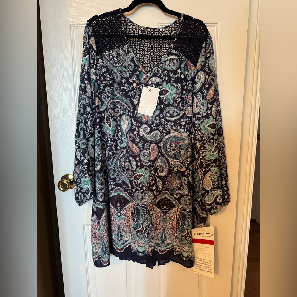 Navy floral dress